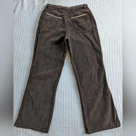 VTG Disney Mickey & Co Brown Velour High Waist Pants Embroidered Women's 4 - Picture 2 of 11